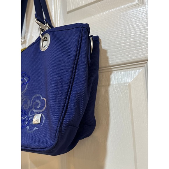 Haiku Blue Canvas Embroidered Cloud Tote Bag Eco Friendly Travel Handbag - Picture 5 of 8